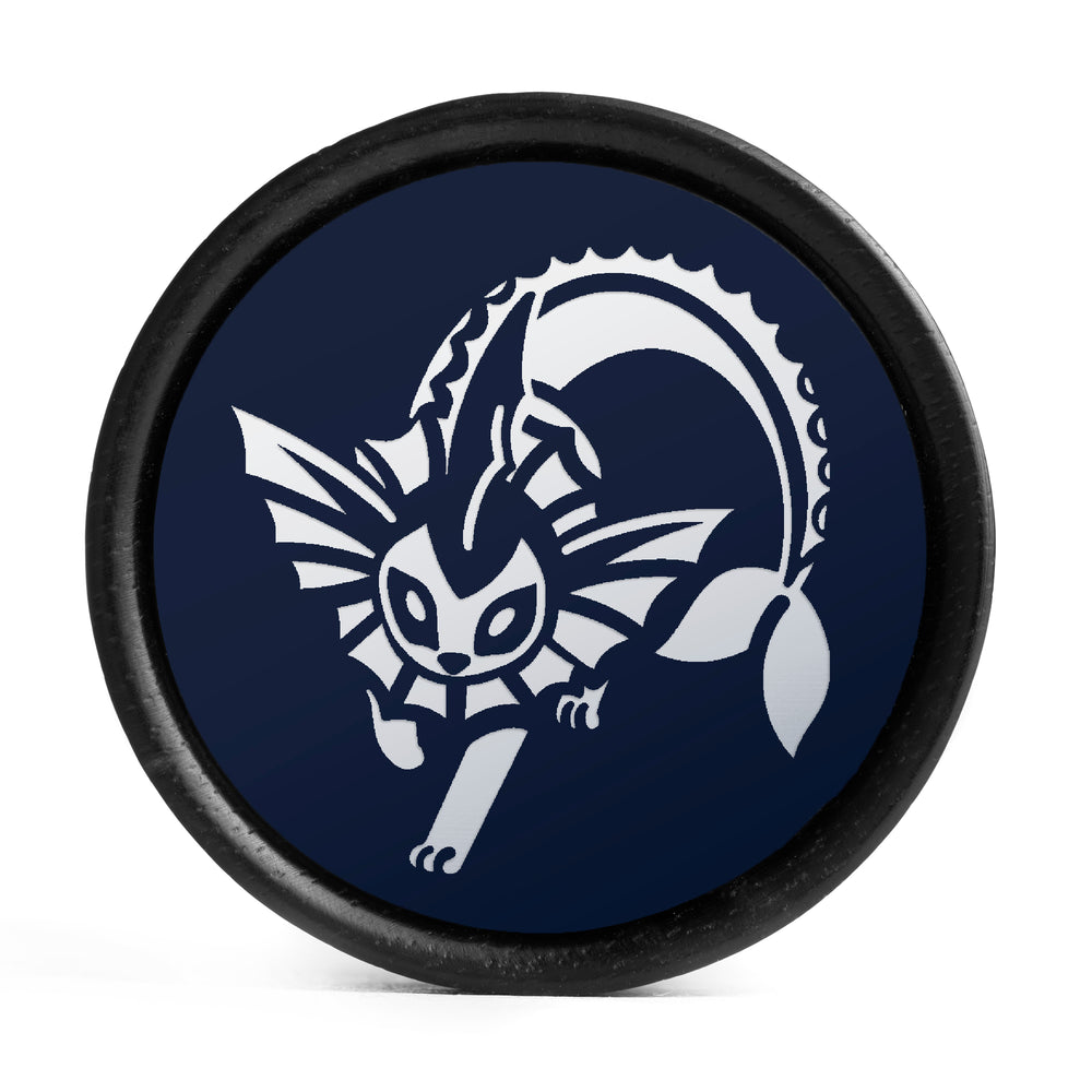 Vaporeon Plug / Gauge - Blue & White Inlay Ebony Wood | Convex Double Flare - Lasered To Order In House At Custom Plugs HQ