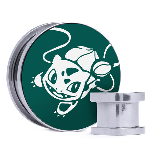 Vine Whip Bulbasaur – Immergrün & weiße Einlage, Stahl-Schraubverschluss / Plug / Stärke