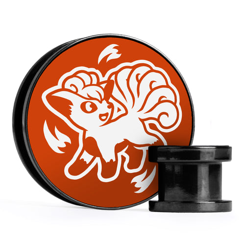 XD001 Shadow Lugia - Schwarzer Stahl-Ohr Stretching Plug mit schwarzer Einlage und Schraubverschluss