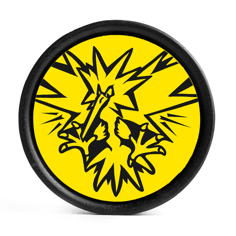 Zapdos Plug / Gauge - Gelb & Schwarz Einlage Ebenholz | Konvexer Doppelflansch