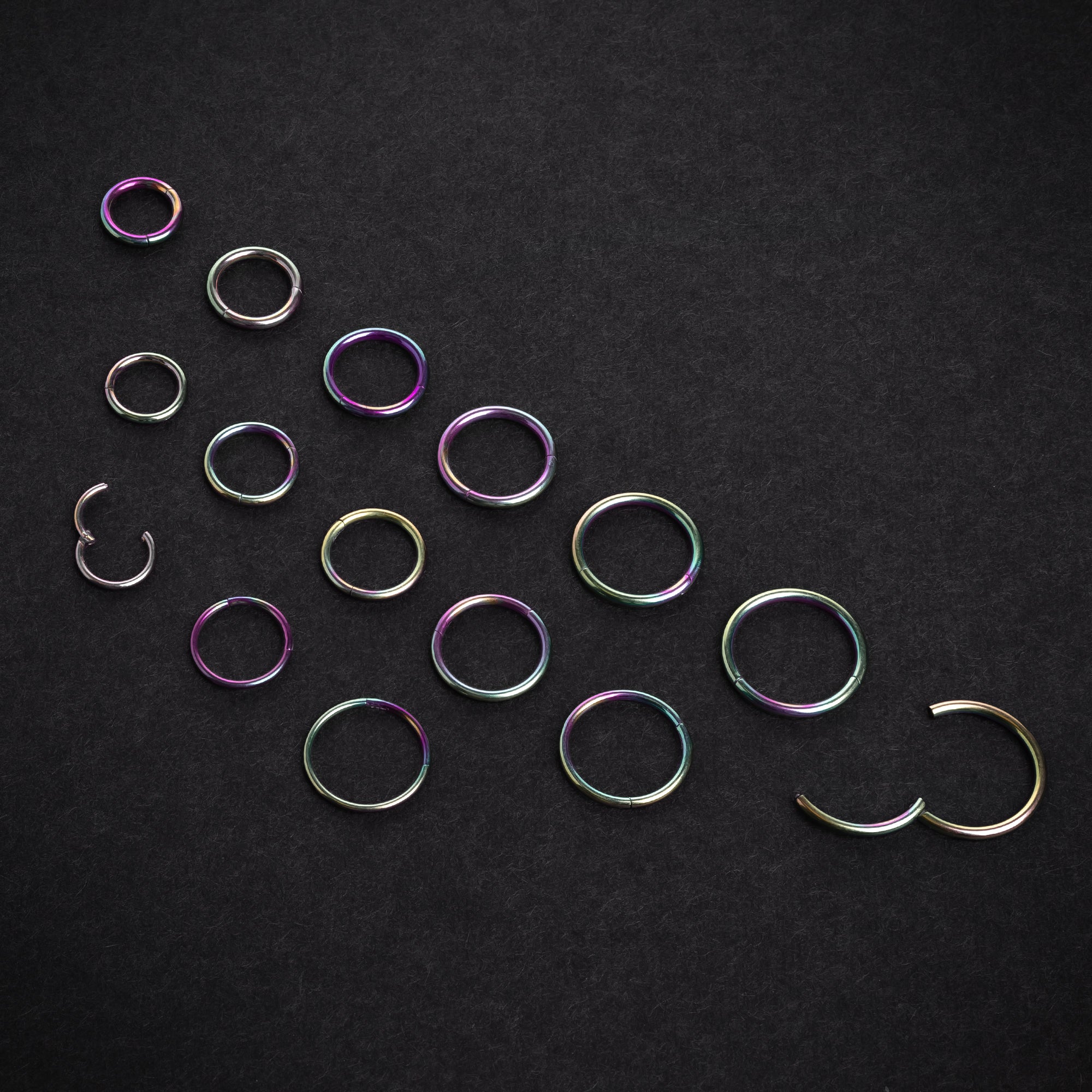 Segment Ring, Rainbow Anodised, ASTM F136 Titanium
