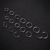 Anneau segment, anodisé arc-en-ciel, titane ASTM F136