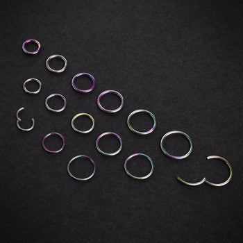 Titanium Scharniersegmentring / ASTM F-136 Scharnierring / Nasenpiercingring / Septumring / Größen 6mm - 12mm