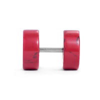 Faux Gauge / Plug d'oreille en howlite rouge