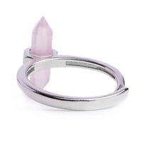 Bague argent & cristal de quartz rose