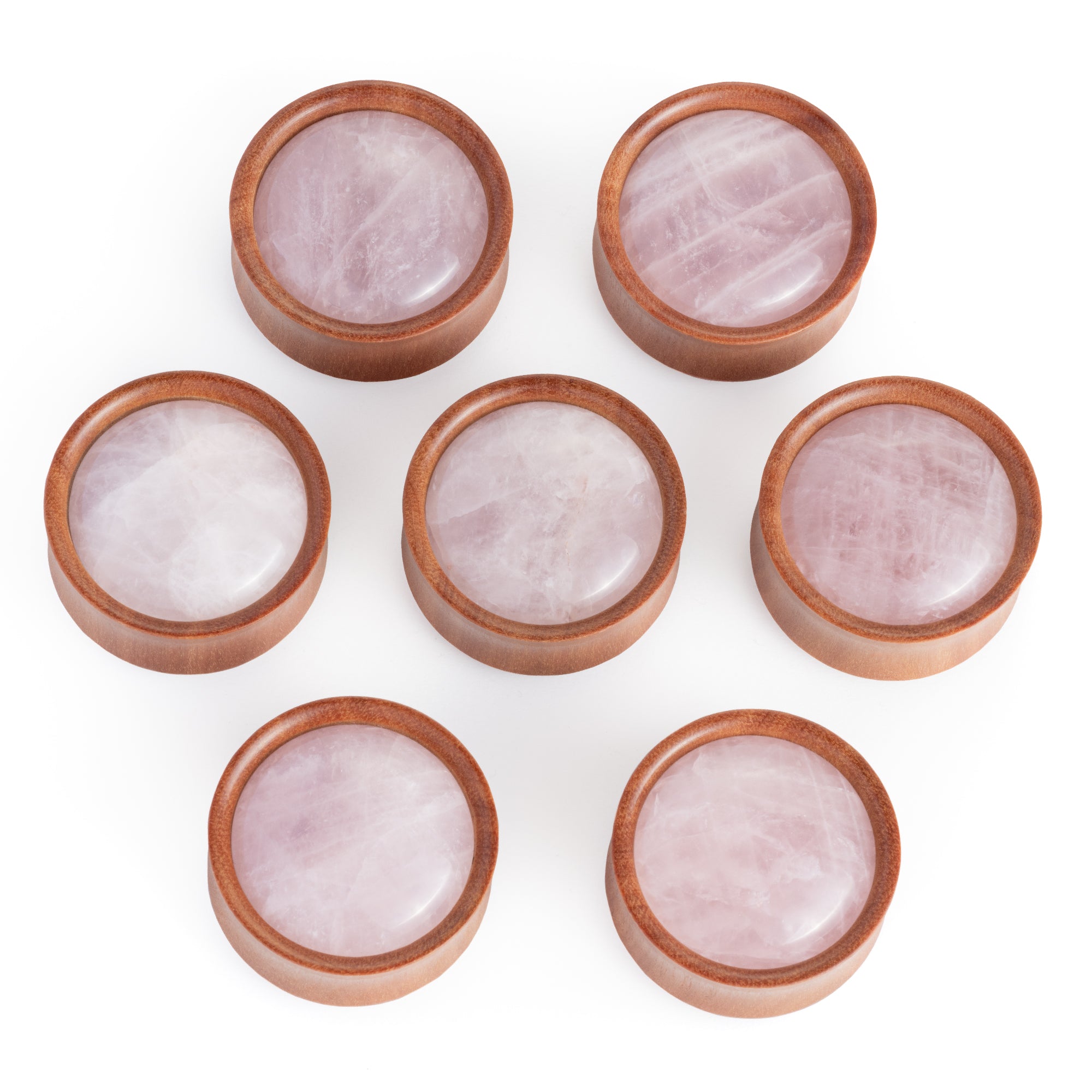 Quartz Inlay Rose Quartz Stone Inlay Saba Wood Ear Plug / Gauge – Custom Plugs