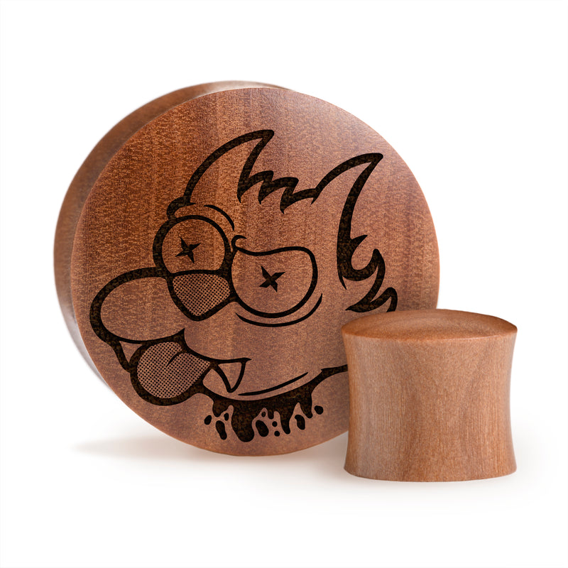 Plug / Gauge Scratchy - Bois de Saba | Convexe double évasé
