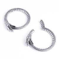 Poids d'oreille serpent en acier argenté - Paire