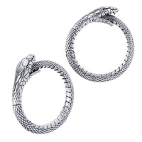 Poids d'oreille serpent en acier argenté - Paire