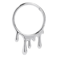 Pendants d'oreille à coulures en acier argenté - Paire