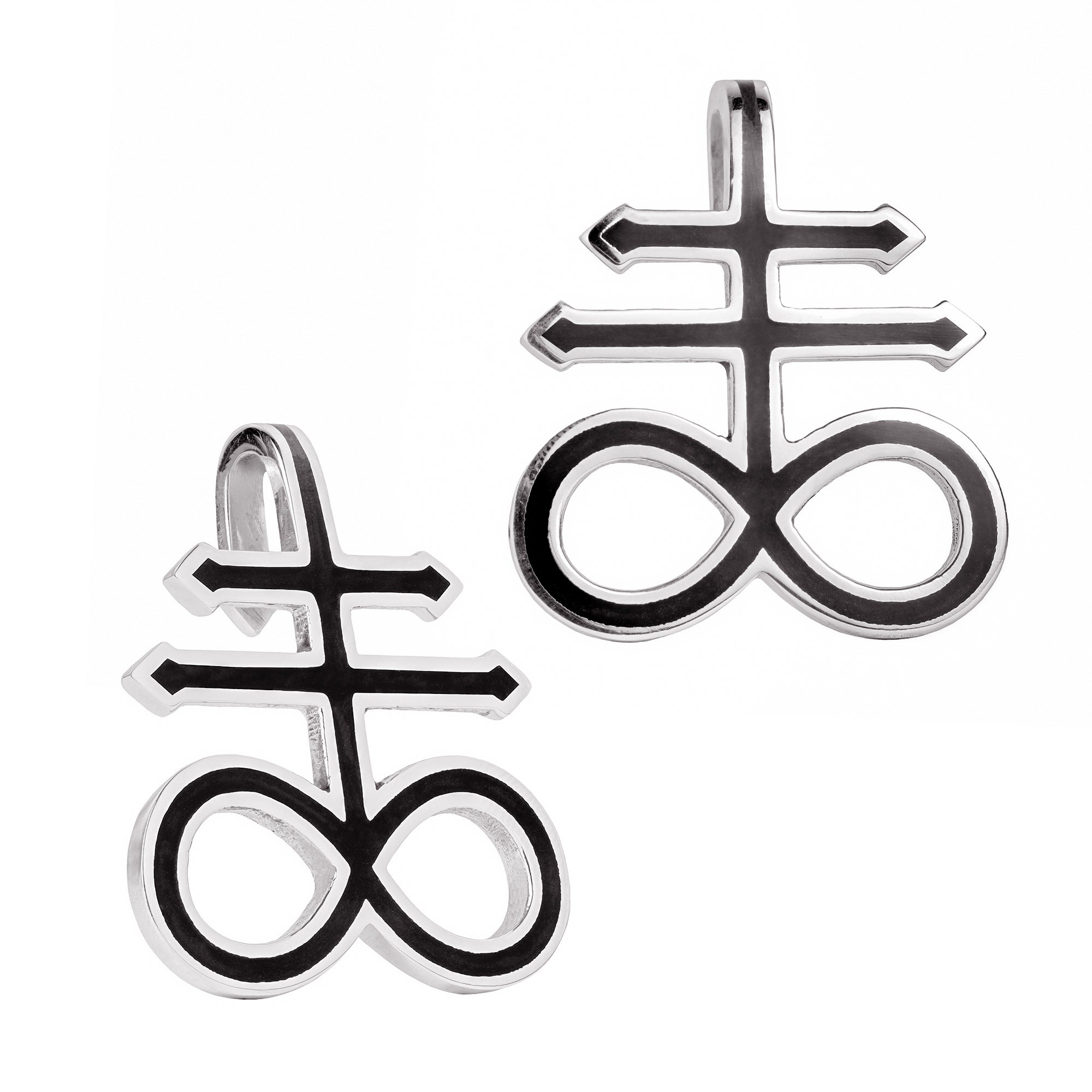 Occult Silver Steel Leviathan Cross Ear Weights - Pair