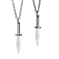 Collier poignard argenté