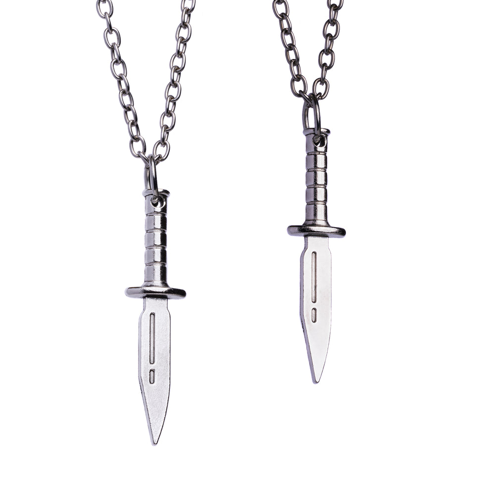 Silver Dagger Necklace - Steel Alternative Knife Pendant