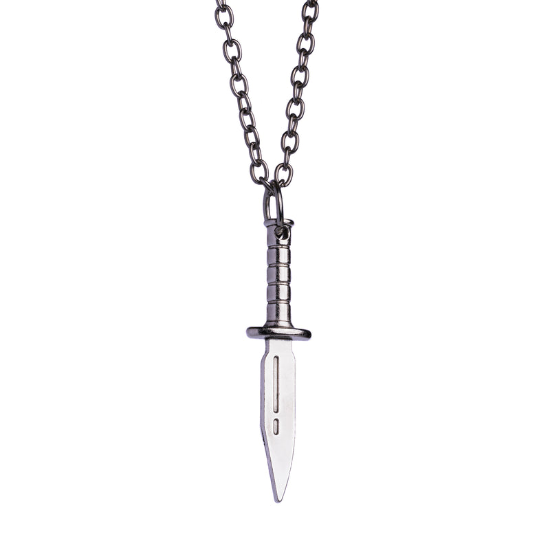 Collier poignard argenté