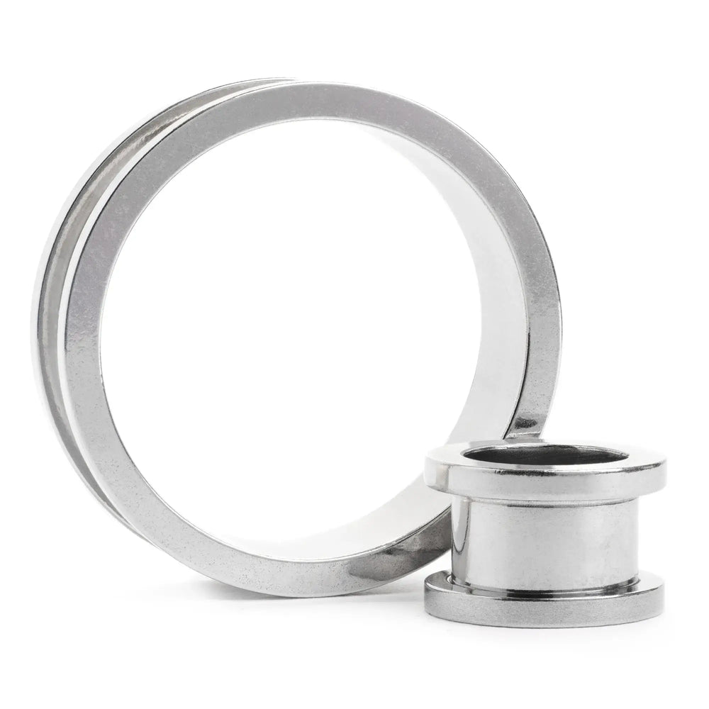 Silver Steel Screwback Stainless Steel Tunnel