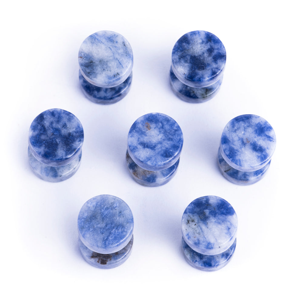 Sodalite Fake Plug / Gauge - Fake Gauge Earrings In Synthetic Stone