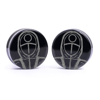 Circle Guard - Squid Game Plug / Gauge - Black Glass | Flat Faced Double Flare