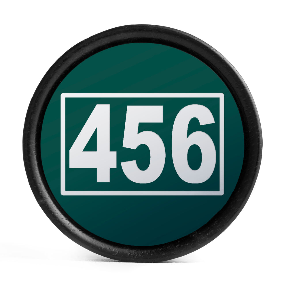 Gi-Hun Nummer - Squid Game Plug / Messgerät - Immergrün & Weiß Einlage Ebenholz | Konvexer Doppel Flare