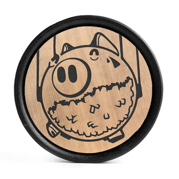 Piggy Bank - Squid Game Plug / Gauge - Gold & Black Inlay Ebony Wood | Convex Double Flare