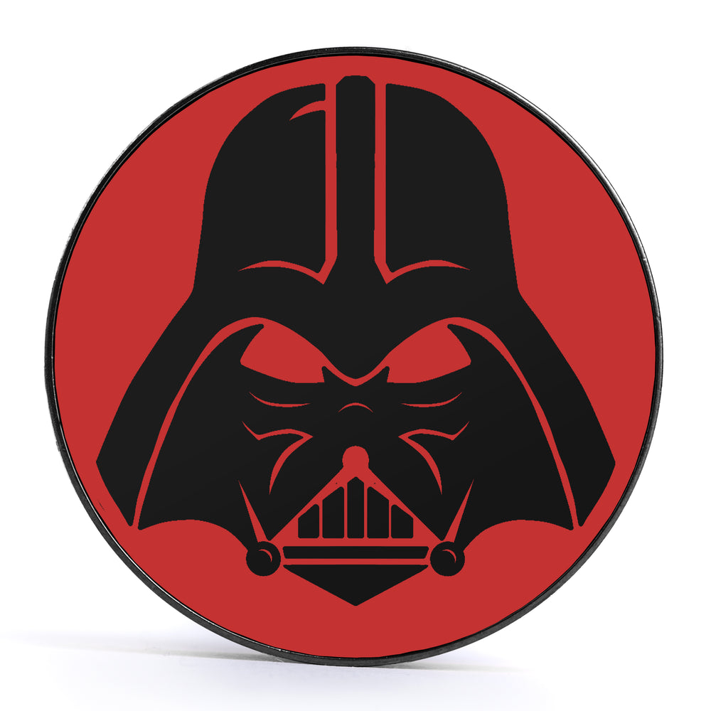 Darth Vader, Black & Red Inlay Screwback Black Steel Ear Stretching Plug - Lasered To Order In House At Custom Plugs HQ
