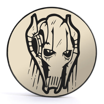 General Grievous, Ivory & Black Inlay Screwback Black Steel Ear Stretching Plug