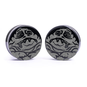 Jabba The Hutt Plug - Black Glass | Flat Faced Double Flare