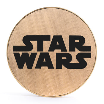 Star Wars Logo, Brushed Gold & Black Inlay Screwback Gold Steel Ear Stretching Plug