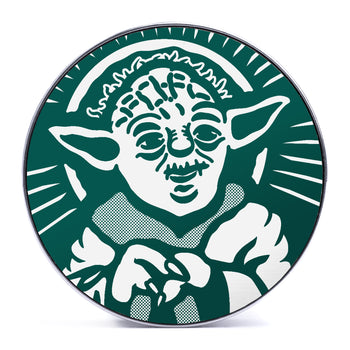 Master Yoda, Evergreen & White Inlay Screwback Double Flare Silver Steel Ear Stretching Plug