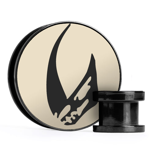 Mudhorn, Ivory & Black Inlay Screwback Black Steel Ear Stretching Plug