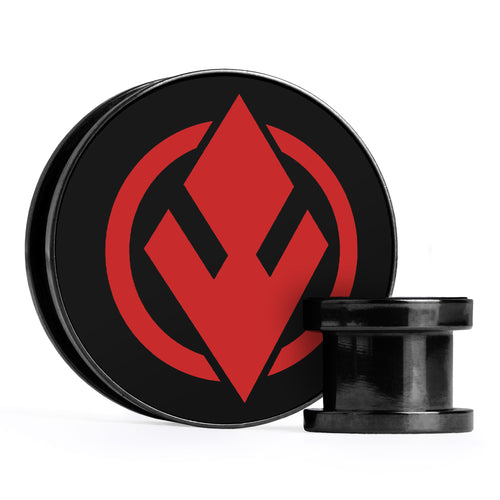 Sith Eternal, Black & Red Inlay Screwback Black Steel Ear Stretching Plug