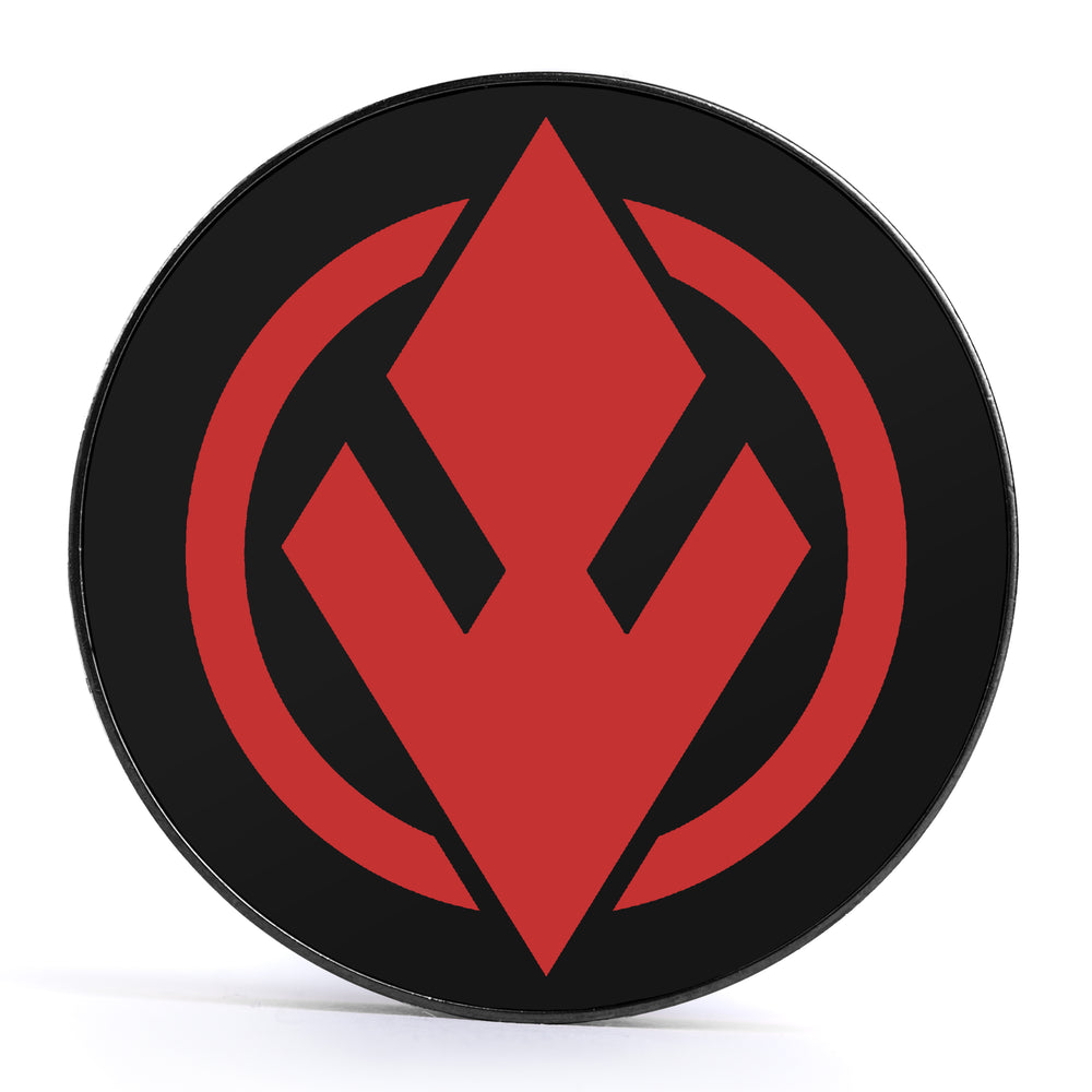 Sith Eternal, Black & Red Inlay Screwback Black Steel Ear Stretching Plug - Lasered To Order In House At Custom Plugs HQ