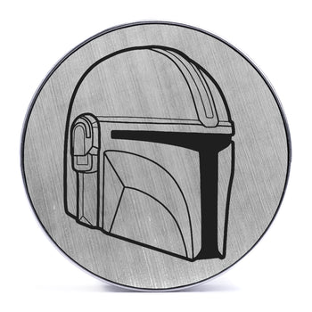 The Mando, Brushed Silver & Black Inlay Screwback Double Flare Silver Steel Ear Stretching Plug