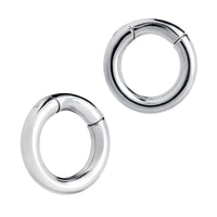 Poids d'oreille circulaires en acier argenté - Paire