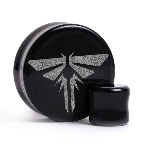 TLOU Firefly Plug / Gauge - Black Glass | Flat Faced Double Flare