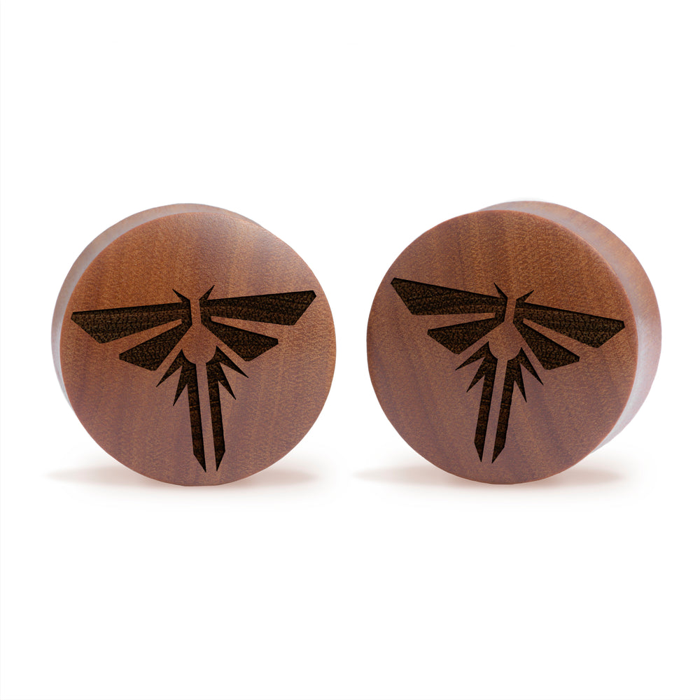TLOU Firefly / Gauge - Saba Wood | Convex Double Flare - Lasered To Order In House At Custom Plugs HQ