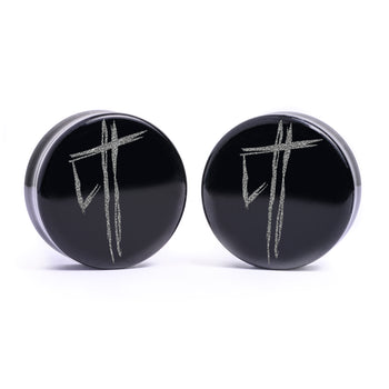 TLOU Hunters Plug / Gauge - Black Glass | Flat Faced Double Flare