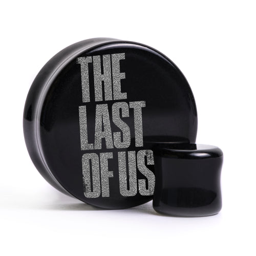 TLOU Logo Plug / Gauge - Black Glass | Flat Faced Double Flare