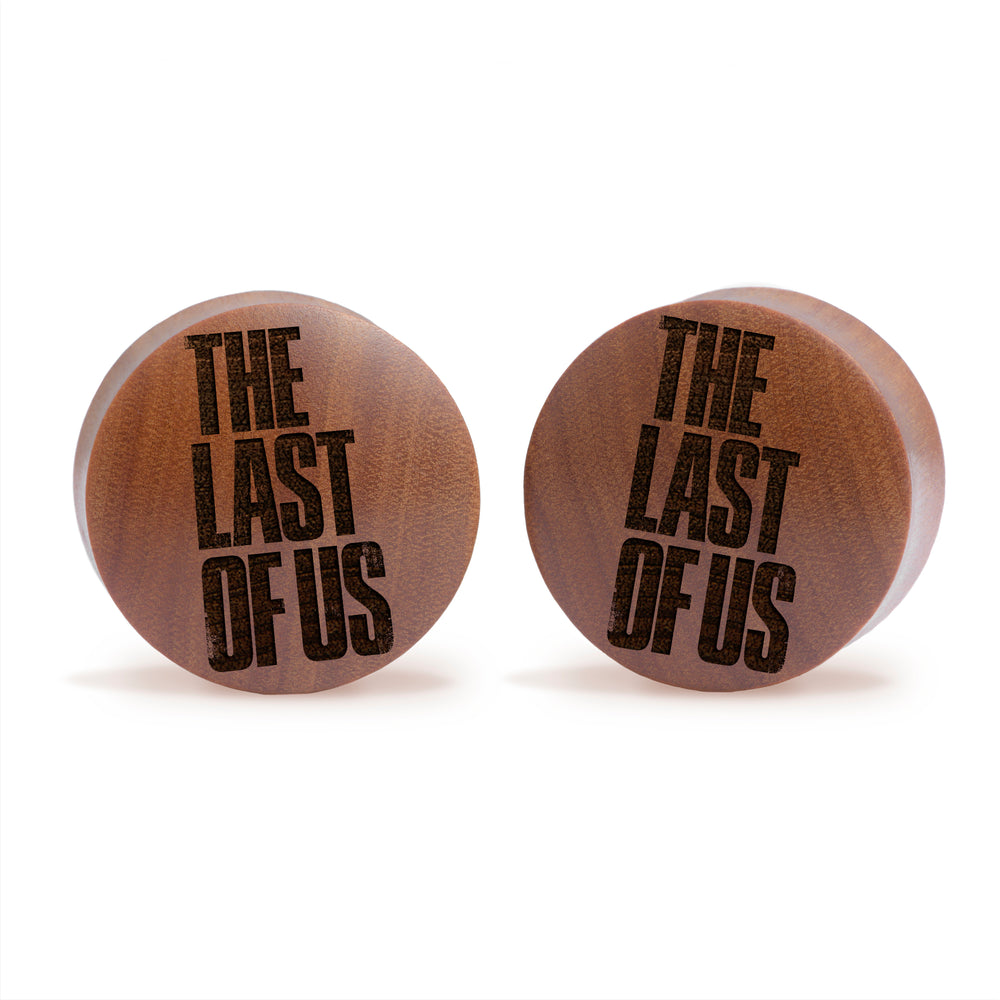 TLOU Logo / Gauge - Saba Wood | Convex Double Flare - Lasered To Order In House At Custom Plugs HQ