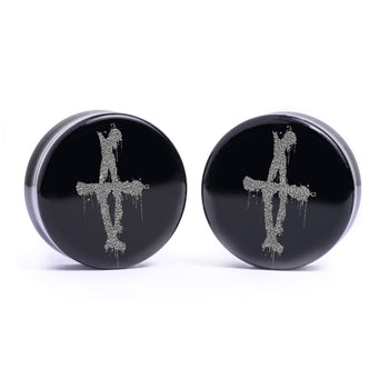 TLOU Seraphites Plug / Gauge - Black Glass | Flat Faced Double Flare