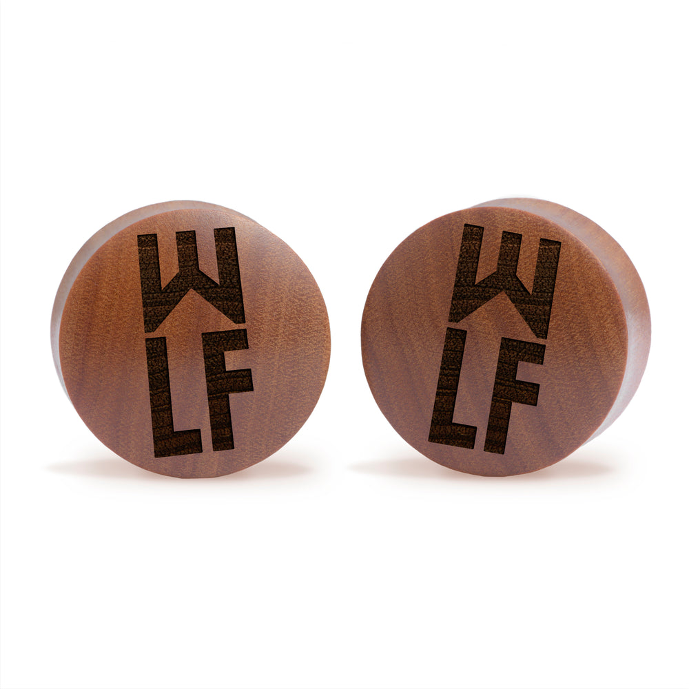 TLOU WLF Emblem / Gauge - Saba Wood | Convex Double Flare - Lasered To Order In House At Custom Plugs HQ