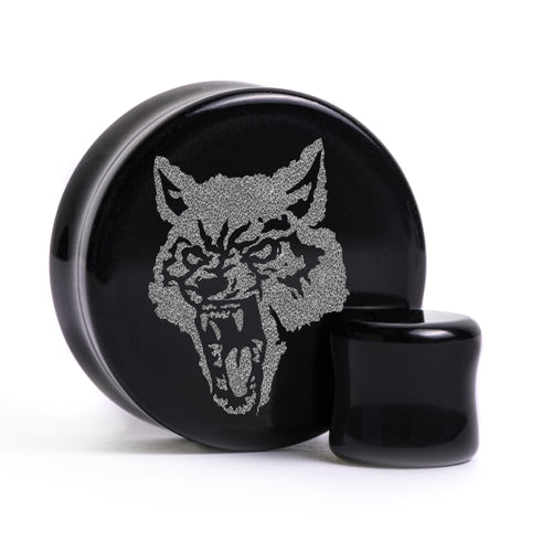 TLOU WLF Head Plug / Gauge - Black Glass | Flat Faced Double Flare