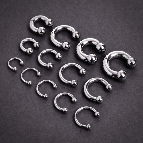 Nose piercing circular barbell top