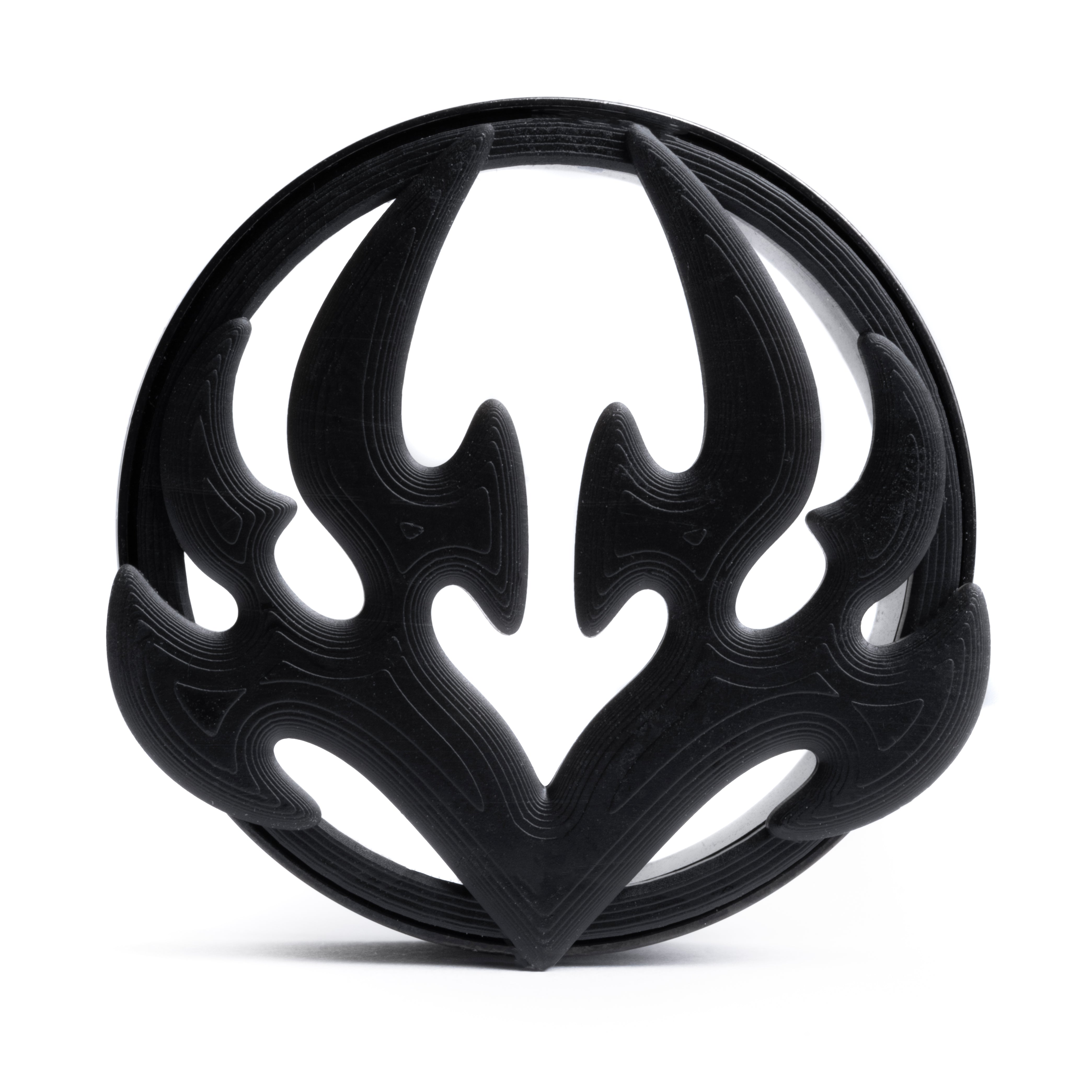 Tribal Heart 3D Black Steel Double Flare Screwback / Tunnel / Gauge