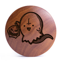 Plug / Gauge Fantôme d'Halloween Trick Or Treat - Bois de Saba | Convexe double évasé