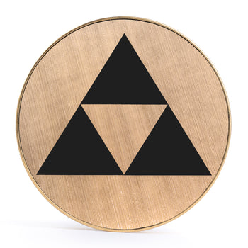 Zelda Triforce, Brushed Gold & Black Inlay Screwback Gold Steel Ear Stretching Plug