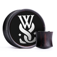 WSS Emblem Plug / Gauge - Bois d’ébène avec incrustation noir et blanc | Double évasement convexe