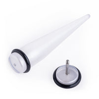 Faux Taper / Plug / Gauge blanc transparent
