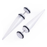 Faux Taper / Plug / Gauge blanc transparent
