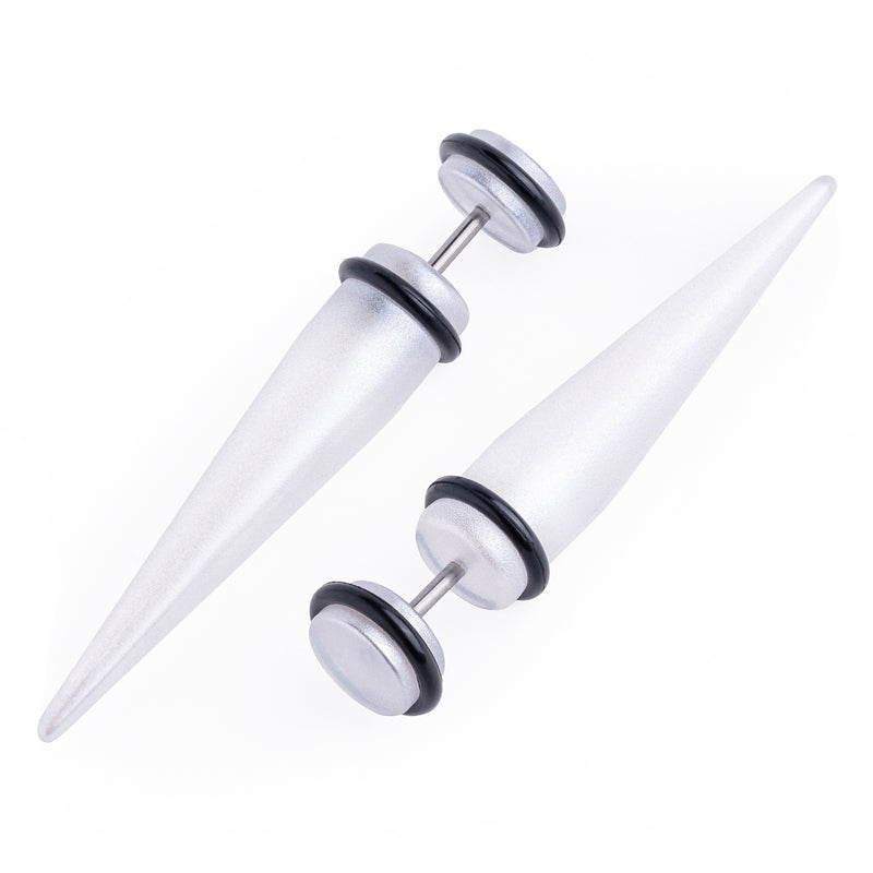 Faux Taper / Plug / Gauge blanc transparent