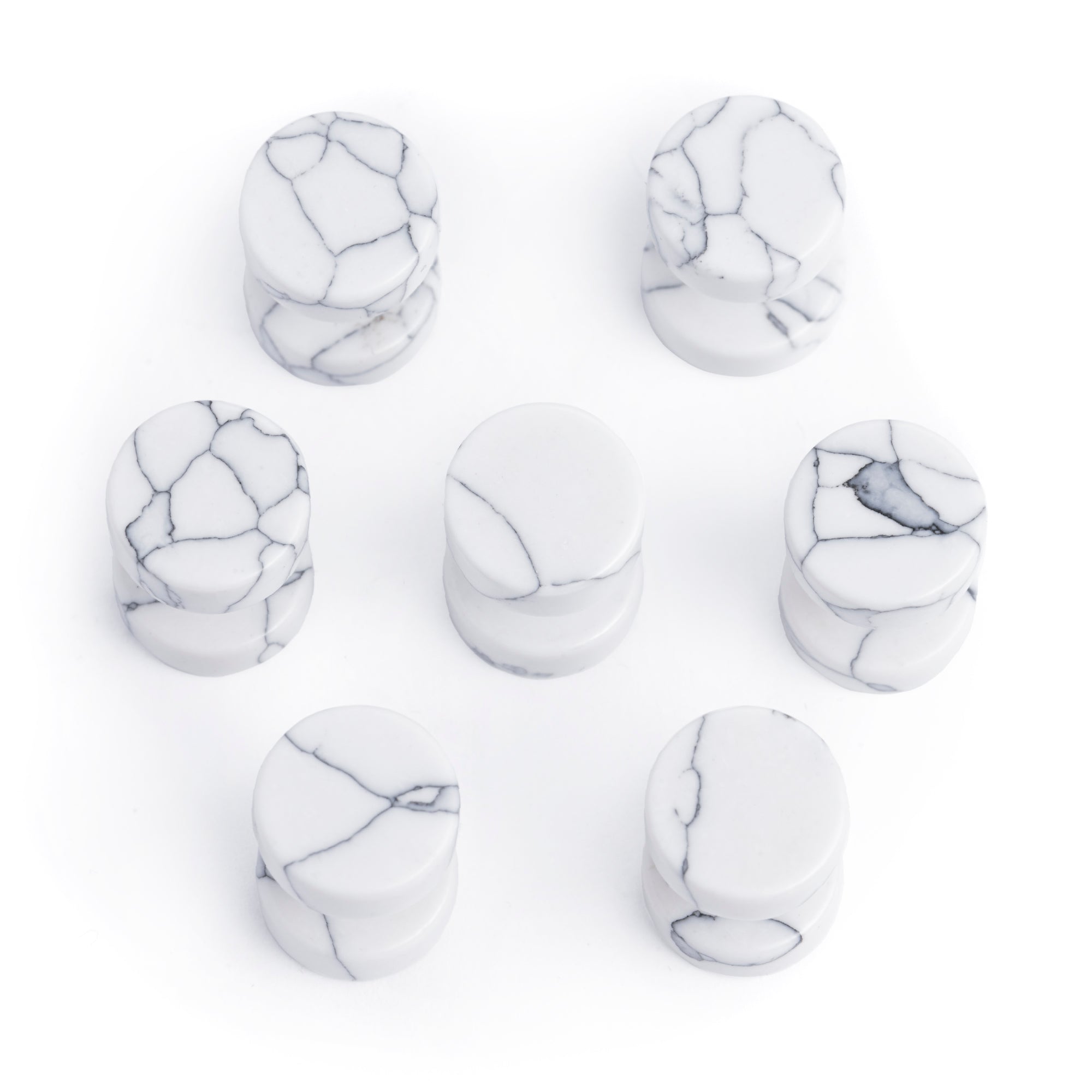 White Howlite Fake Ear Gauge – Custom Plugs